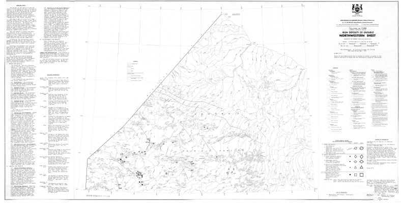 Iron Deposits of Ontario : Northwestern Sheet