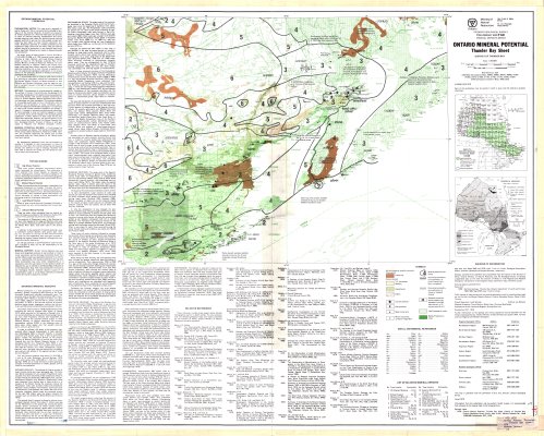 Ontario Mineral Potential : Thunder Bay Sheet