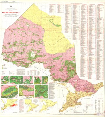 Ontario Mineral Map (Left Half)