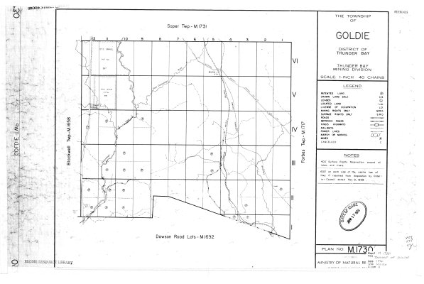 The Township of Goldie : District of Thunder Bay