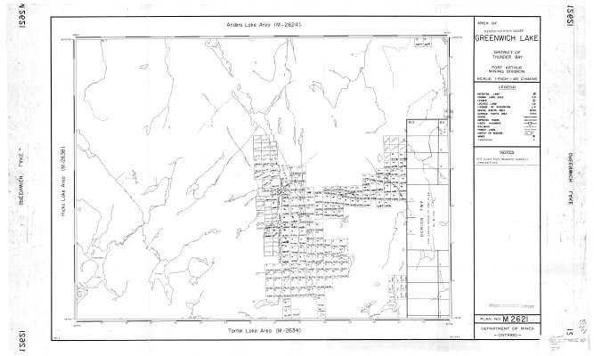 Area of Greenwich Lake : District of Thunder Bay