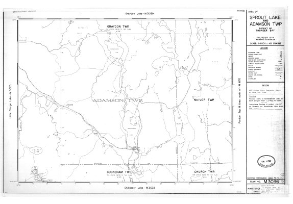 Area of Sprout Lake and Adamson Twp. : District of Thunder Bay