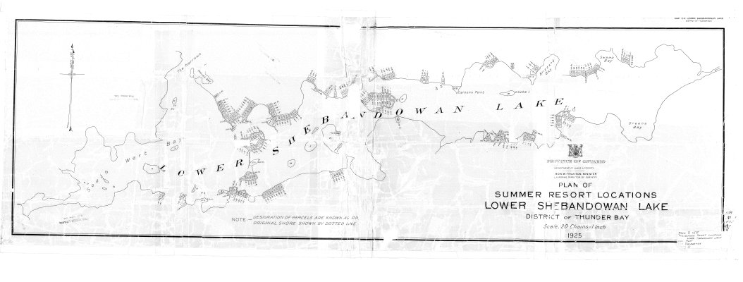 Plan of Summer Resort Locations Lower Shebandowan Lake : District of Thunder Bay