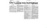 City's crime rate 2nd highest