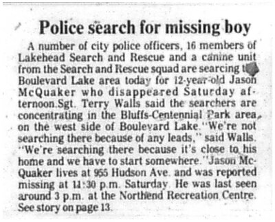 Police search for missing boy