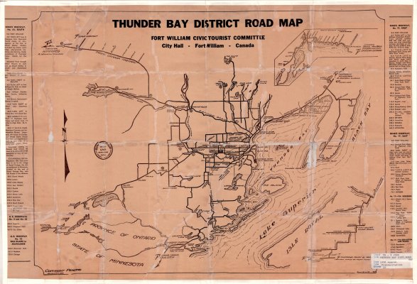 Thunder Bay District Road Map