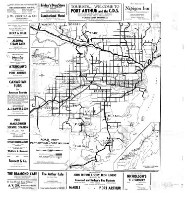 Road Map of Port Arthur & Fort William District