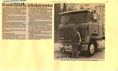 Women Saved By Atikokan Trucker