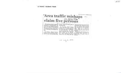 Area Traffic Mishaps Claim Five Persons