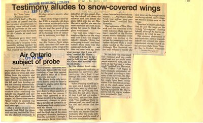 Testimony alludes to snow-covered wings