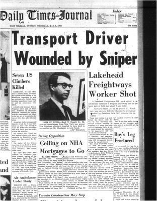 Transport Driver Wounded By Sniper