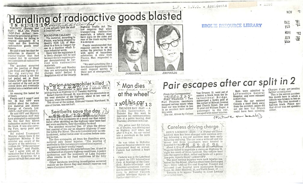 Dorion Snowmobiler Killed The Gateway to Northwestern Ontario History