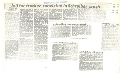 Jail For Trucker Convicted In Schreiber Crash