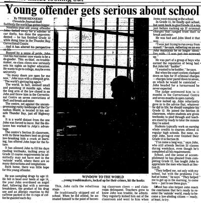 Young Offender Gets Serious About School