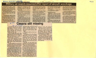 Cessna still missing