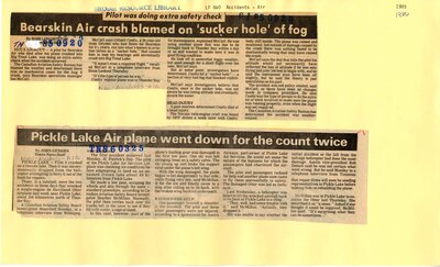 Bearskin Air crash blamed on 'sucker hole' of fog