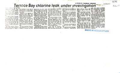 Terrace Bay Chlorine Leak Under Investigation