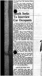 Sleuth Seeks To Interview Car Occupants