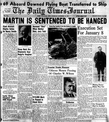 Martin Is Sentenced To Be Hanged