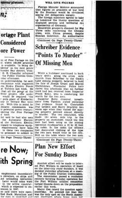 Schreiber Evidence &quot;Points To Murder&quot; Of Missing Men