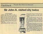 Sir John A. visited city twice