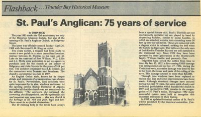 St. Paul's Anglican: 75 years of service