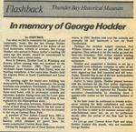 In memory of George Hodder