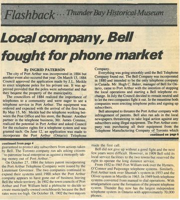 Local company, Bell fought for phone market