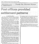 Post offices provided settlement patterns