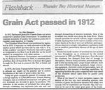 Grain Act passed in 1912