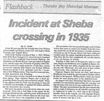 Incident at Sheba crossing in 1935