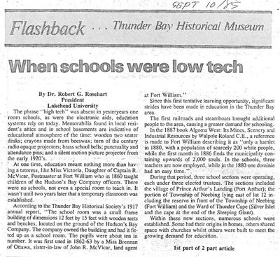 When schools were low tech