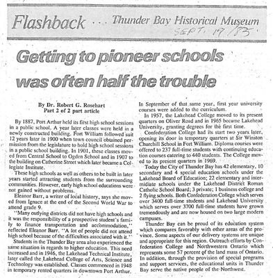 Getting to pioneer schools was often half the trouble