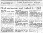 First woman cast ballot in 1884