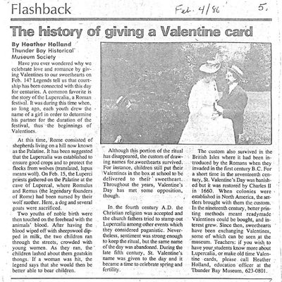 The history of giving a Valentine card