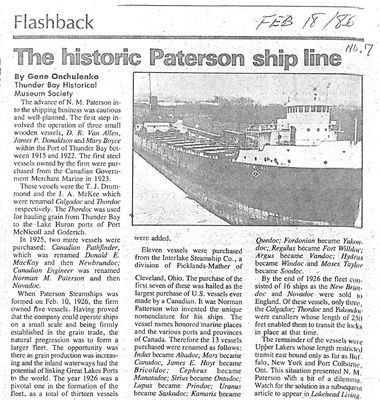 The historic Paterson ship line