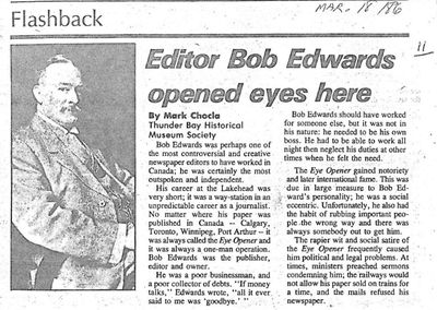 Editor Bob Edwards opened eyes here