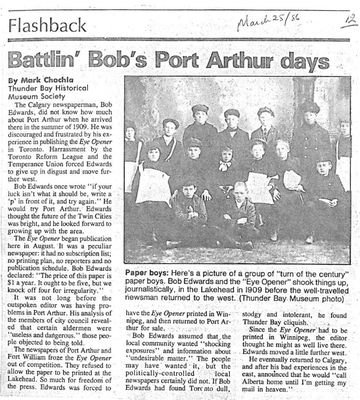 Battlin' Bob's Port Arthur days