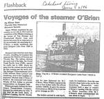 Voyages of the steamer O'Brien