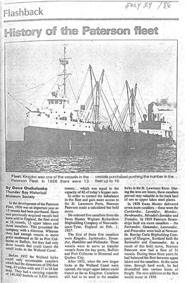 History of the Paterson fleet