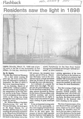 Residents saw the light in 1898