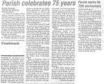 Parish celebrates 75 years / Parish marks its 75th anniversary