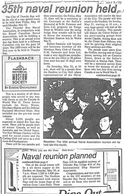 35th naval reunion held / Naval reunion planned