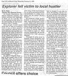 Explorer fell victim to local hustler