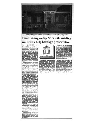 Fundraising on for $5.5 mil. building needed to help heritage preservation