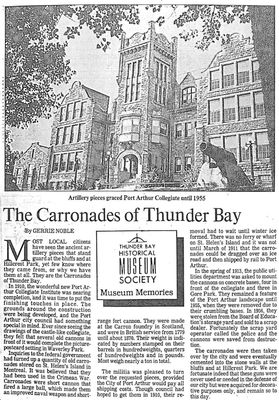 The Carronades of Thunder Bay