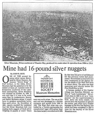 Mine had 16-pound silver nuggets