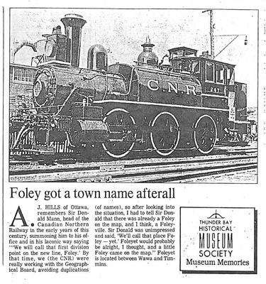 Foley got a town name afterall