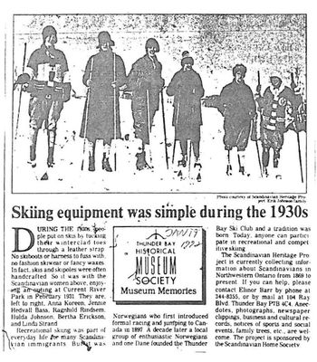 Skiing equipment was simple during the 1930s