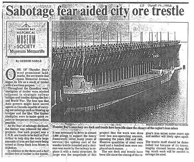 Sabotage fear aided city ore trestle